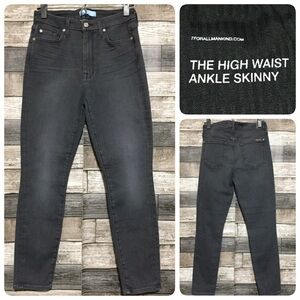 7 For All Mankind Blaire High Waist Ankle Skinny Jeans Women’s 28 Gray Inseam 26
